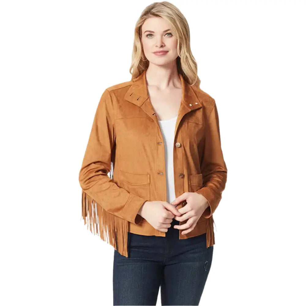 Women’s Brown Suede Fringe Jacket