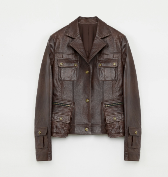 "Phantom of the Floating Palace" imported oil wax sheepskin waist leather jacket from New Zealand