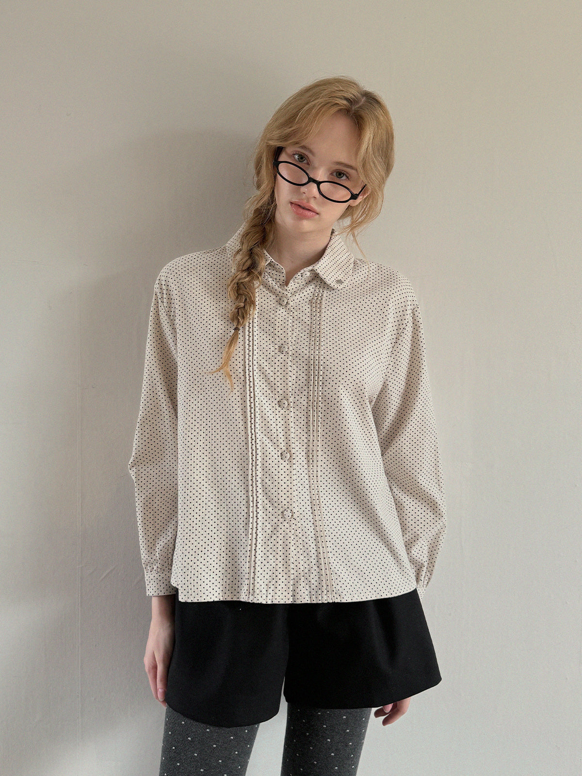 [TWEE] Linzl Dot Pintuck Blouse