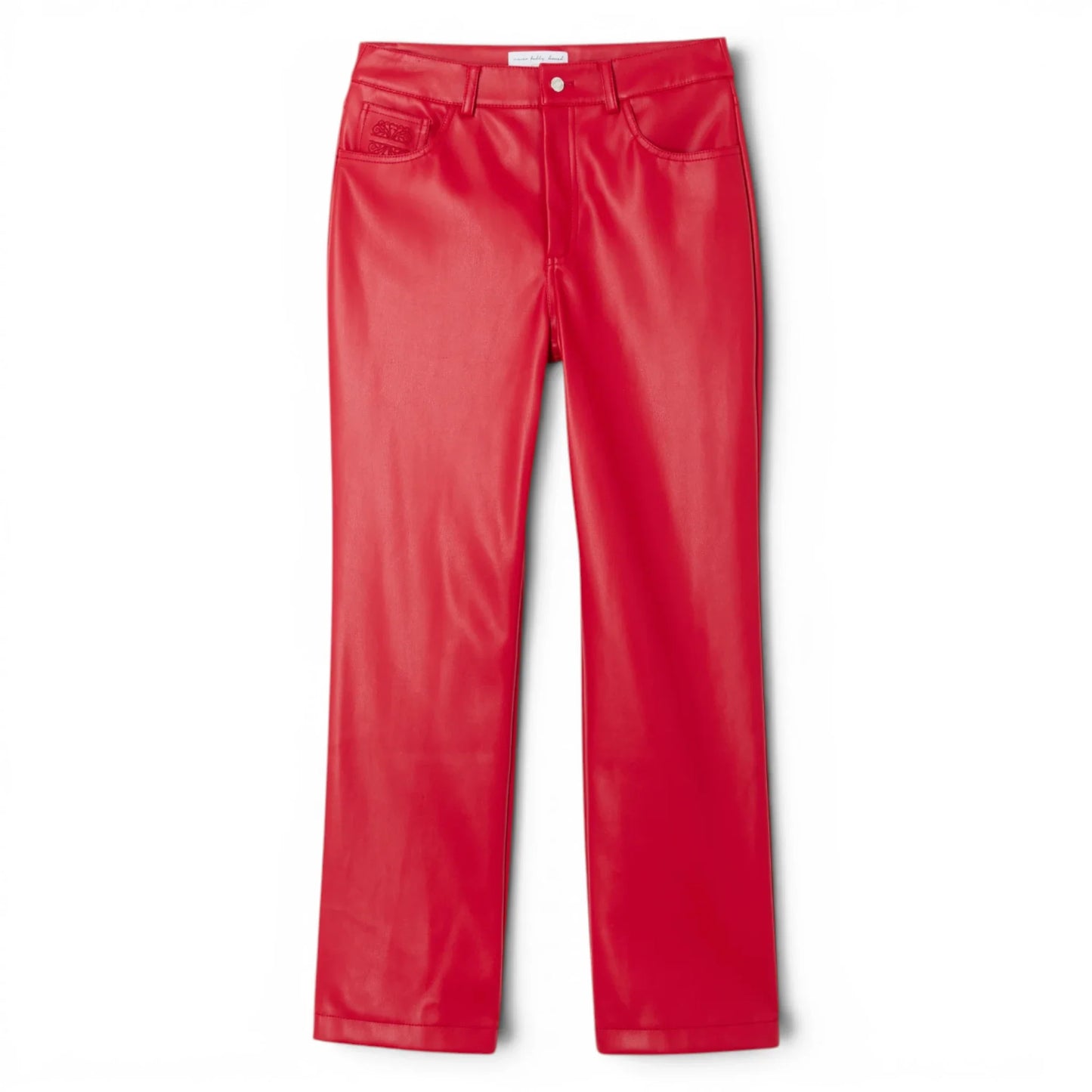 Women’s Red Lambskin Leather Pants