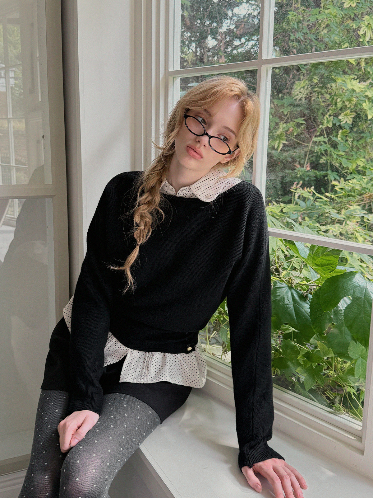 [TWEE] Linzl Dot Pintuck Blouse