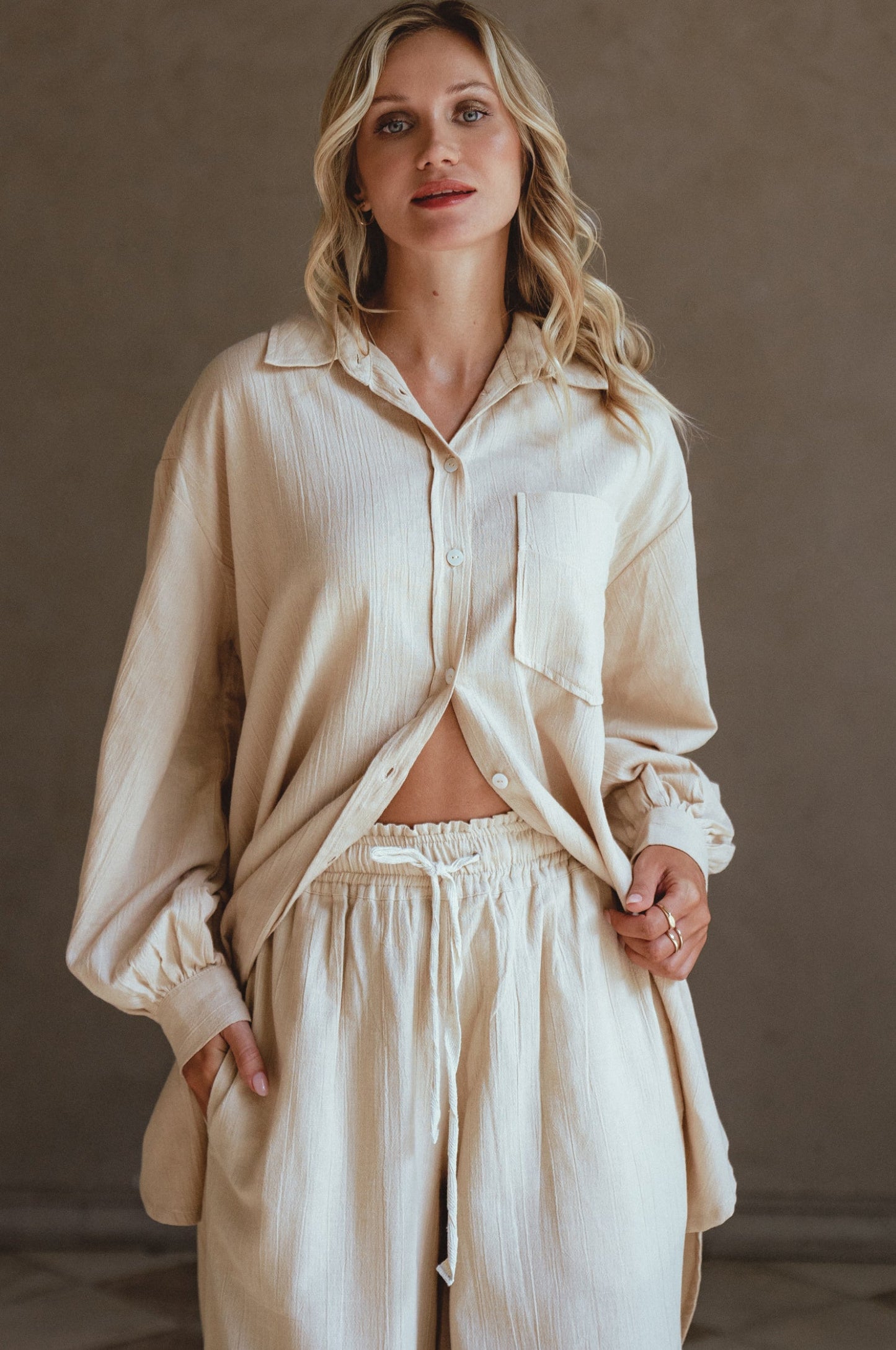 Calin Wide Leg Linen Pants (Sale)