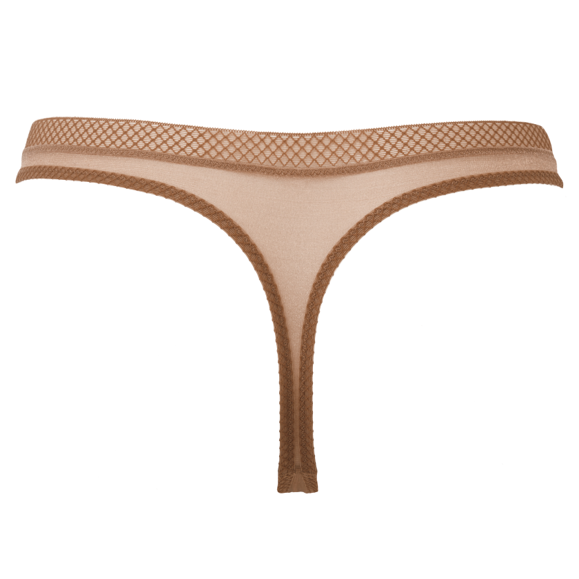Gossard Glossies Sheer Thong Panty Bronze