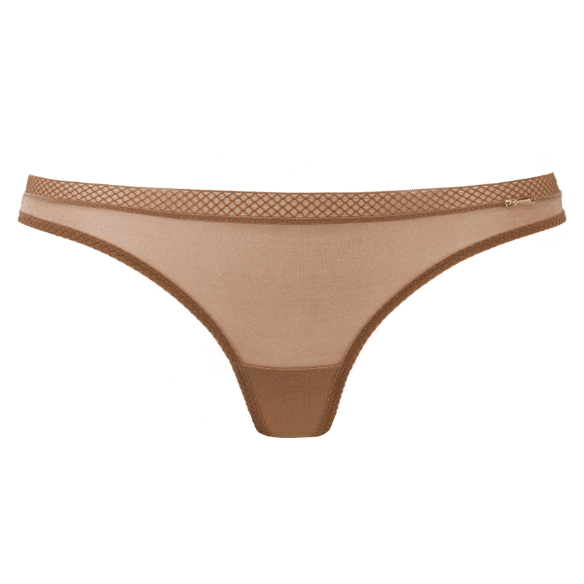 Gossard Glossies Sheer Thong Panty Bronze