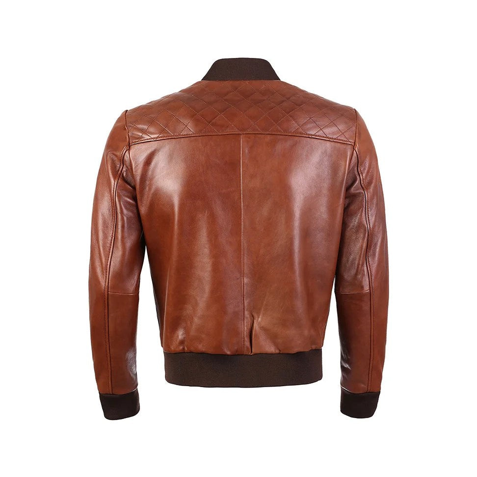 Greer Mens Wax Finish Sheep Leather Jacket