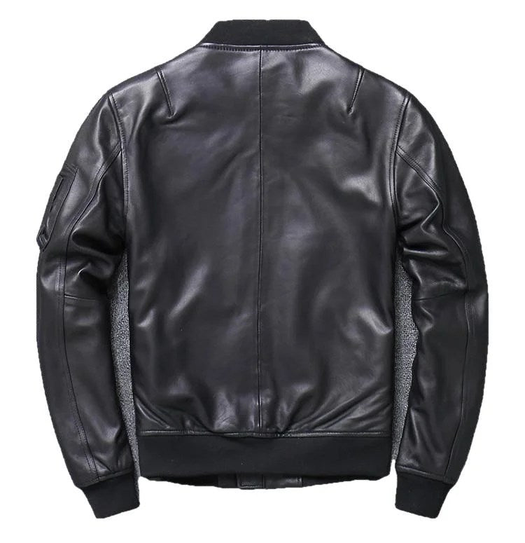 Khal Mens Genuine Leather MA-1 Jacket