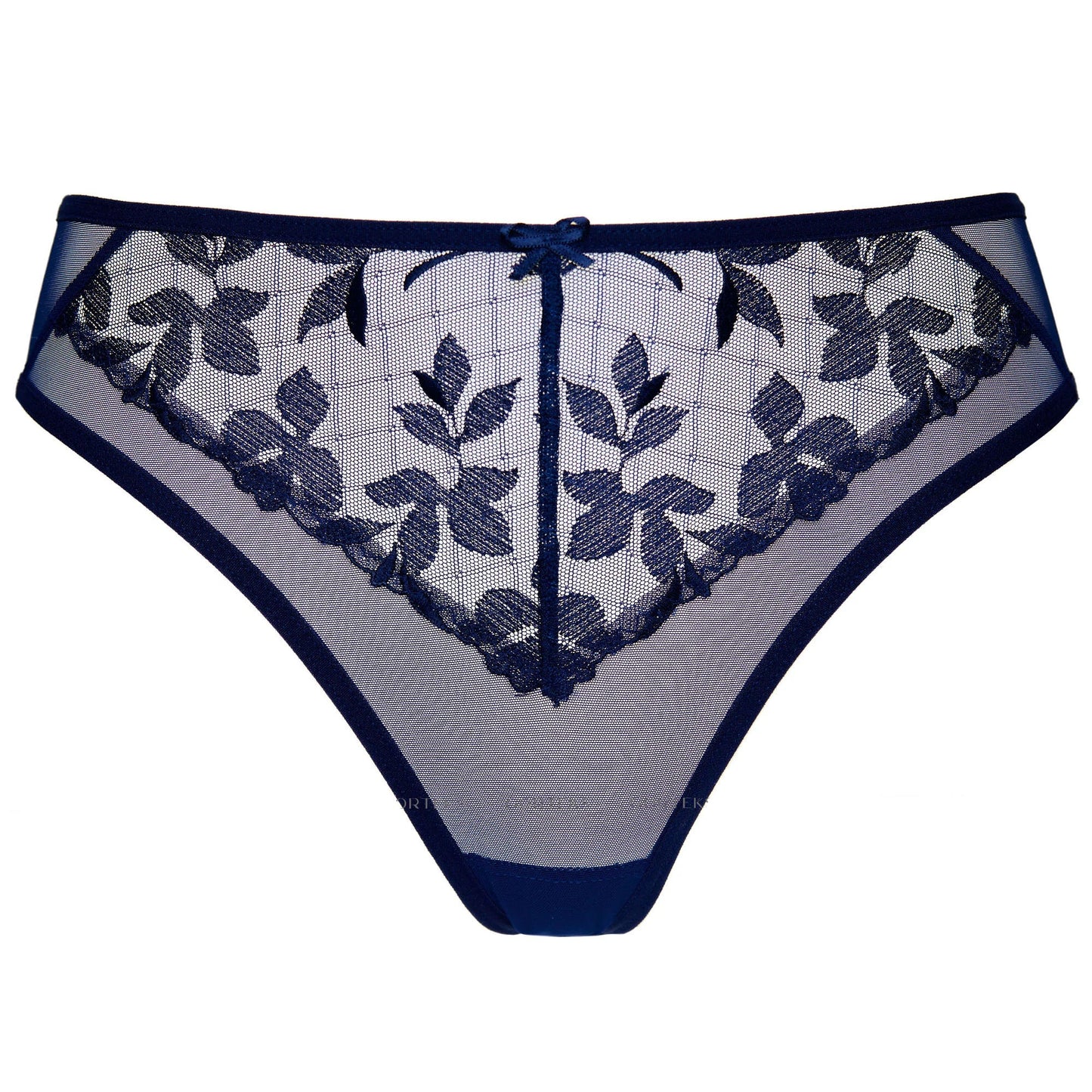 Sheer Floral Embroidery Thong Gorteks Mona