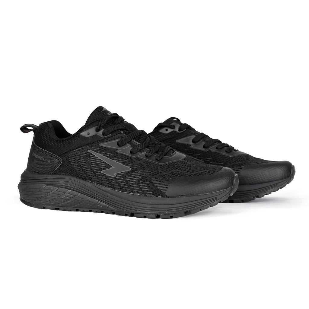Prota Mens Lace Up Runner - Black/Black
