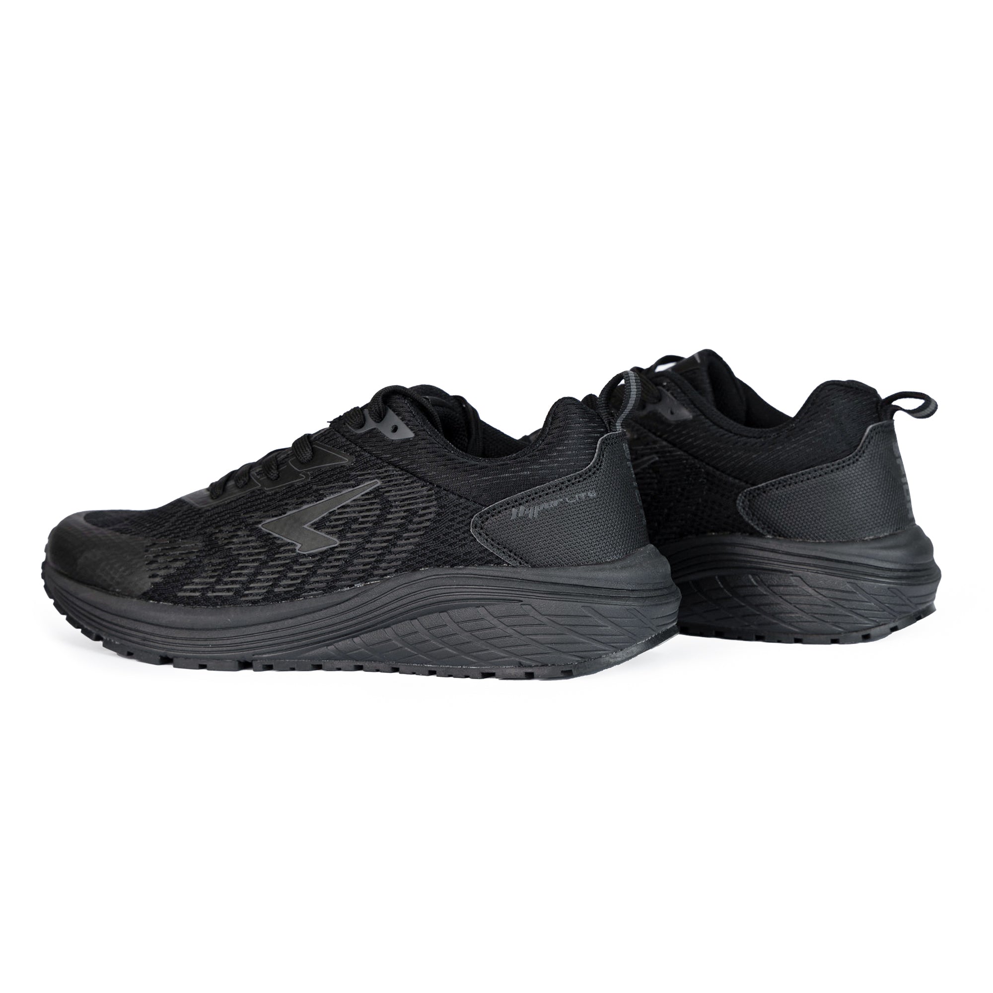 Prota Mens Lace Up Runner - Black/Black