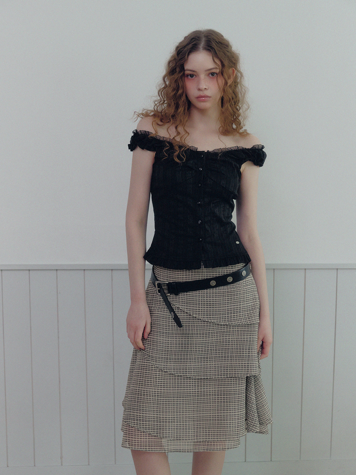 [TWEE] Untive Pattern Sleeveless Blouse