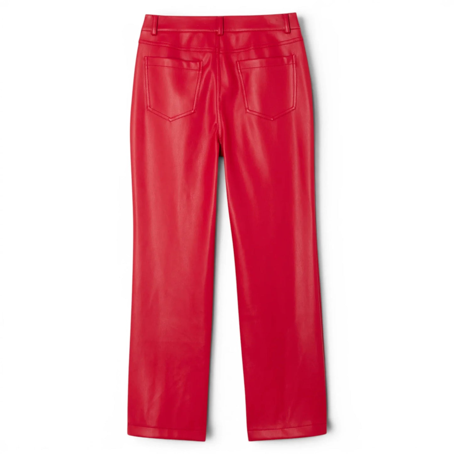 Women’s Red Lambskin Leather Pants