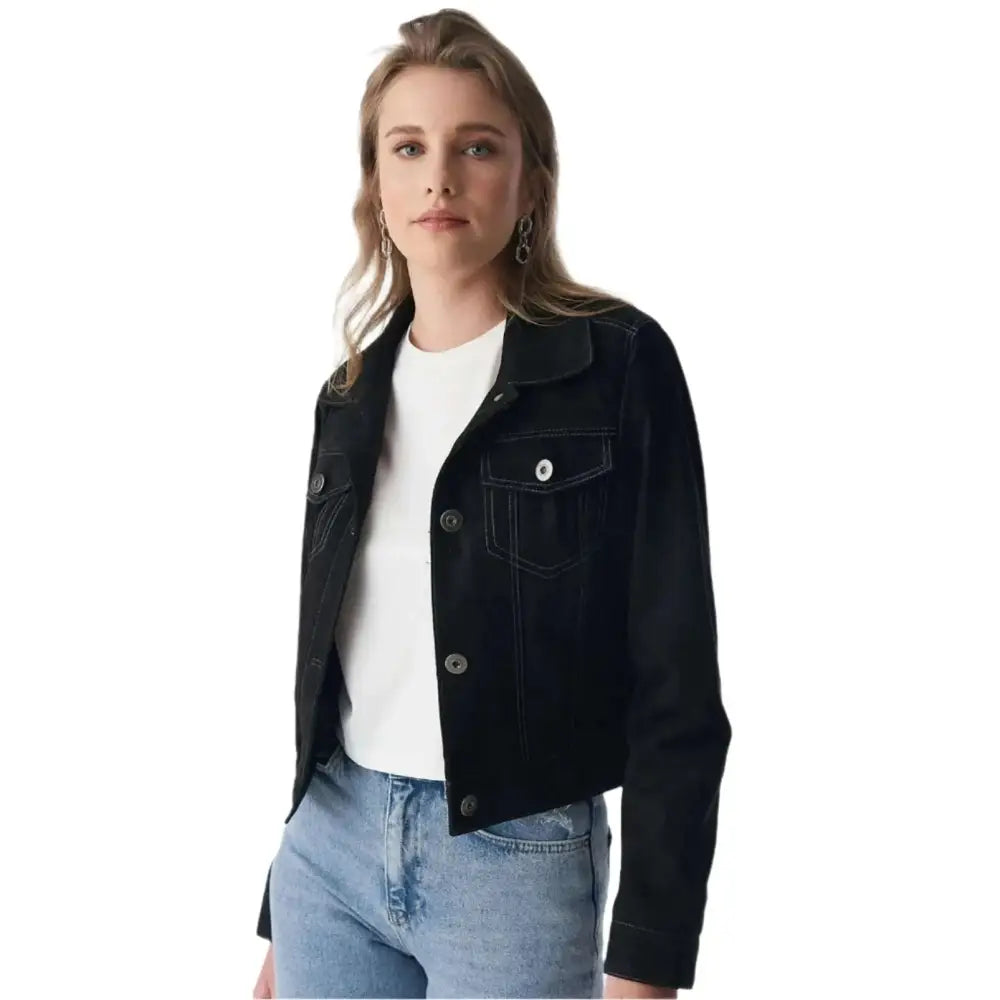 Women’s Black Western Suede Jacket