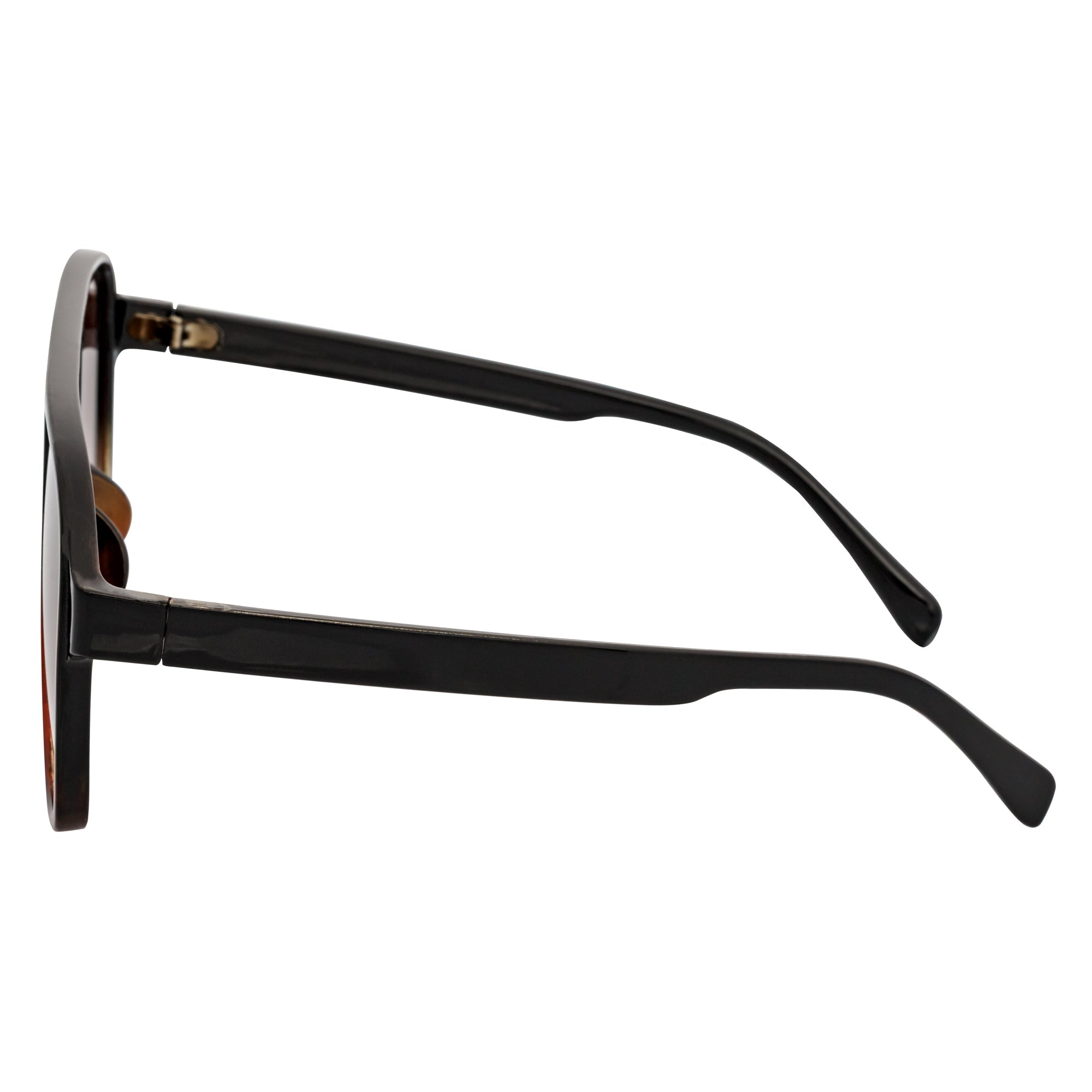 BRASCO - Aviator Black-Tortoise Sunglasses Amber Fade