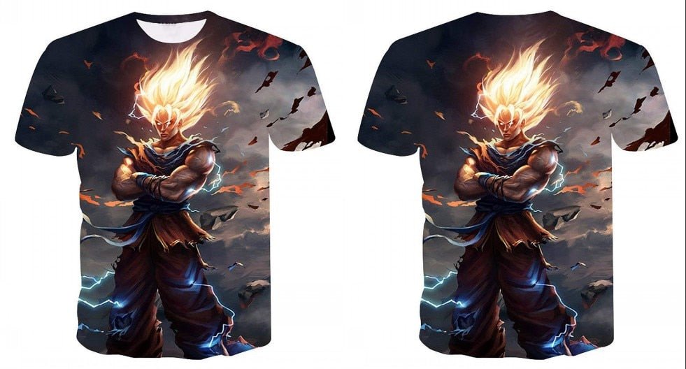 3D T Shirt Men Summer Top super son goku Funny T-Shirts anime vegeta  Tshirt Summer cartoon print Tops