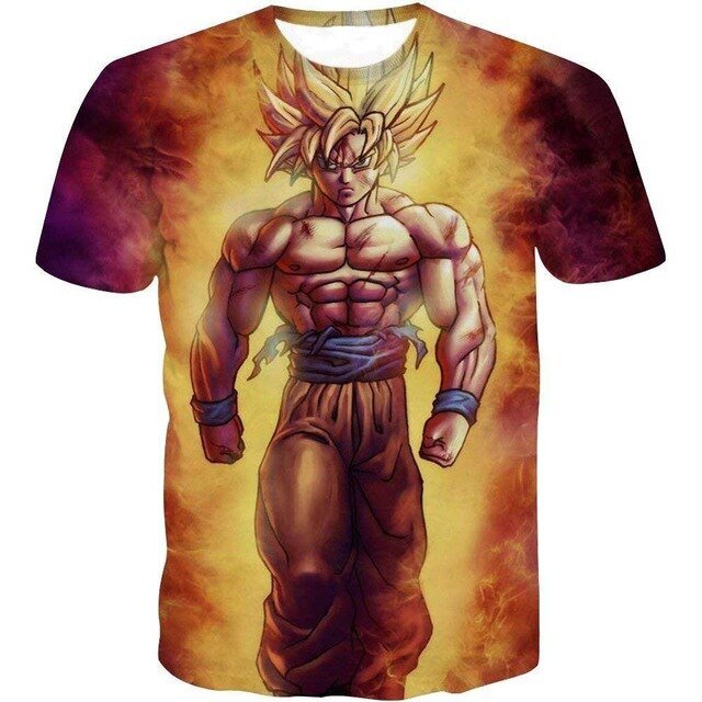 3D T Shirt Men Summer Top super son goku Funny T-Shirts anime vegeta  Tshirt Summer cartoon print Tops