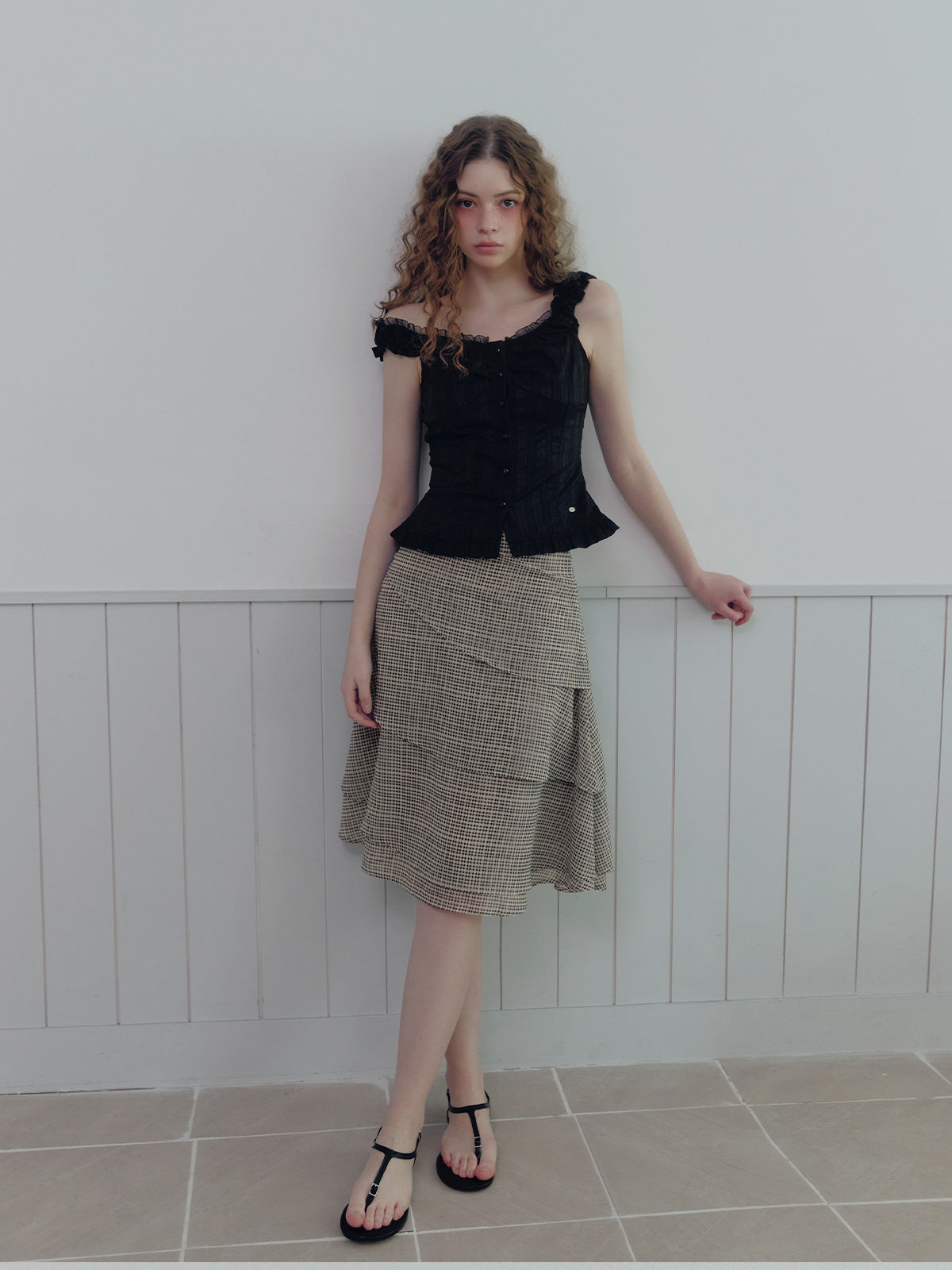 [TWEE] Untive Pattern Sleeveless Blouse