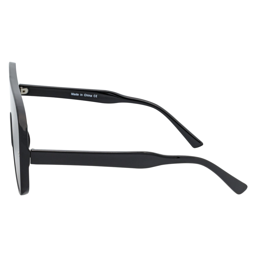 GIA - Oversize Square Flat Lens Shield Sunglasses Black Smoke
