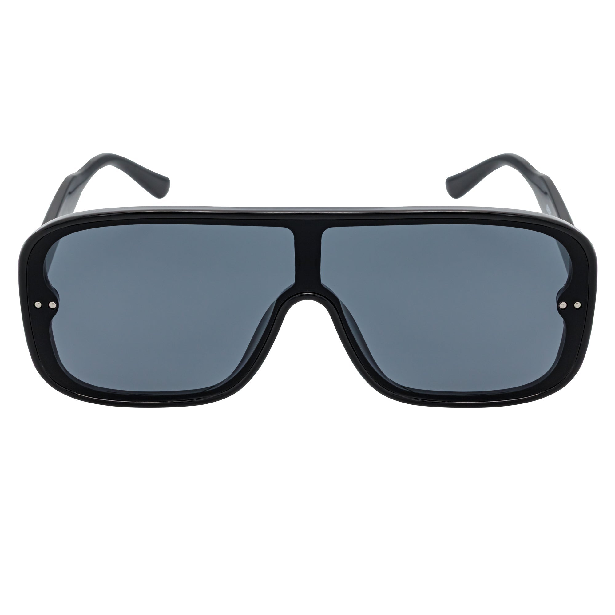 GIA - Oversize Square Flat Lens Shield Sunglasses Black Smoke