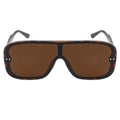 GIA - Oversize Square Flat Lens Shield Sunglasses Tortoise Brown