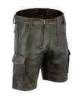 Men’s Aniline Leather Party Cargo Shorts