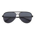 KEY - Oversize Metal Aviator Sunglasses Black Smoke