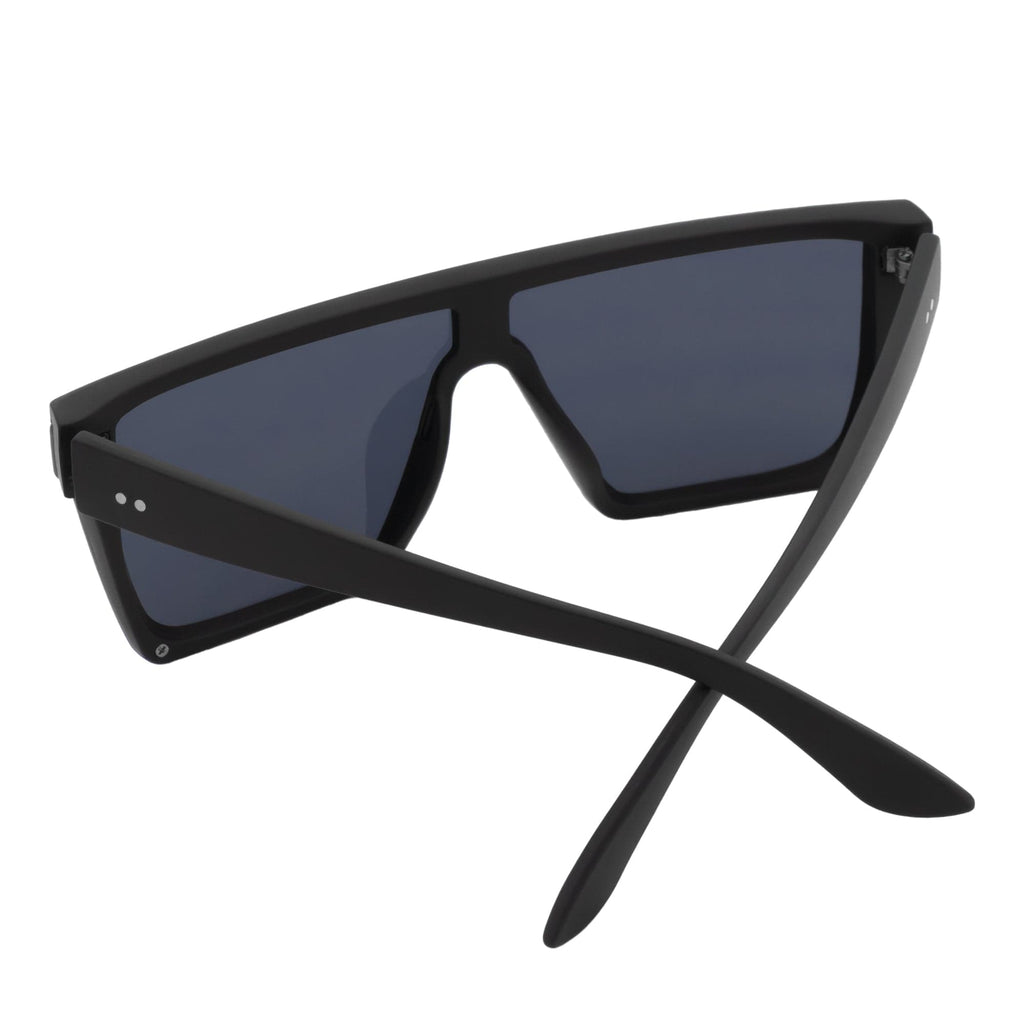 LAZER - Flat Top Rimless Rectangle Sunglasses Soft Matte Black Dark Smoke