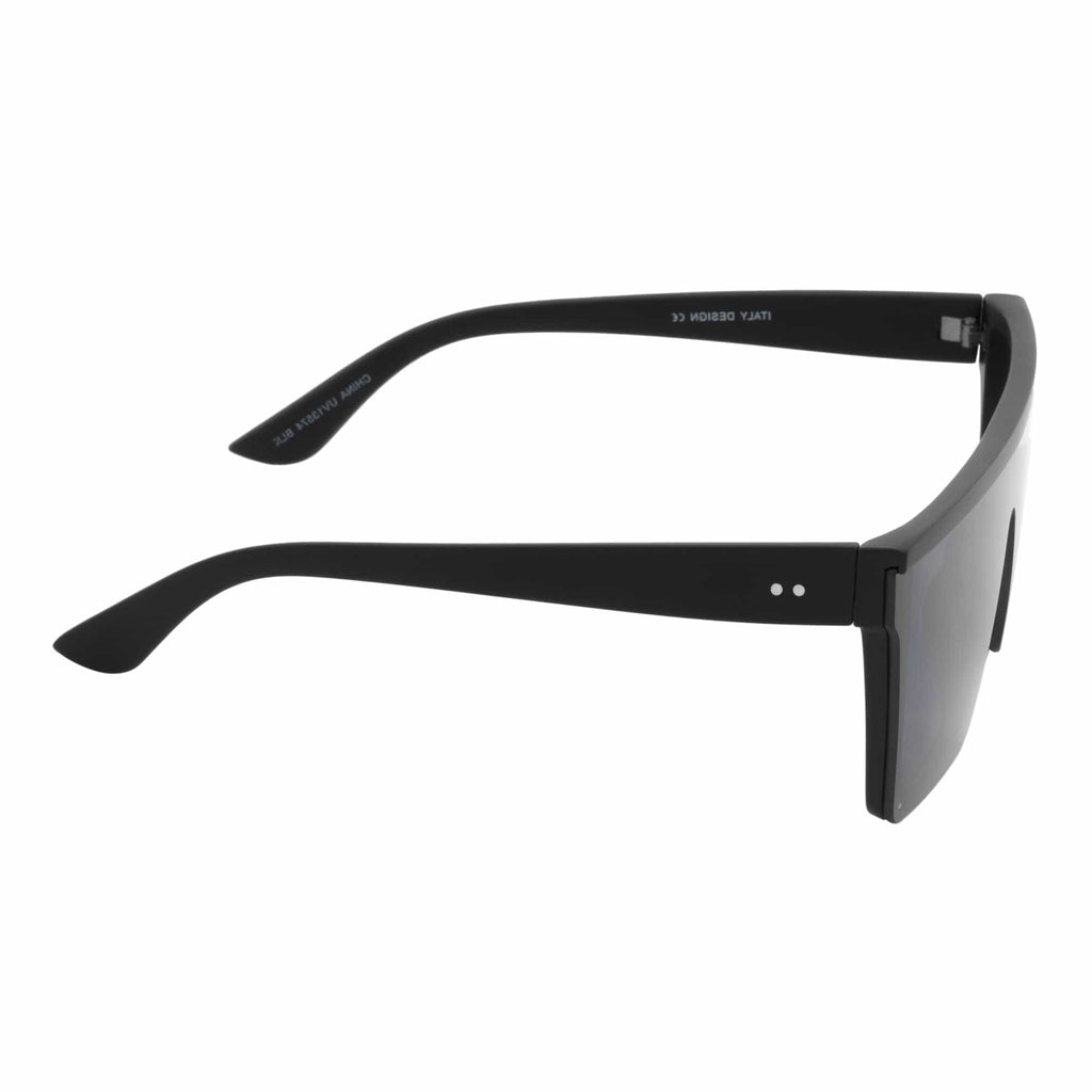 LAZER - Flat Top Rimless Rectangle Sunglasses Soft Matte Black Dark Smoke