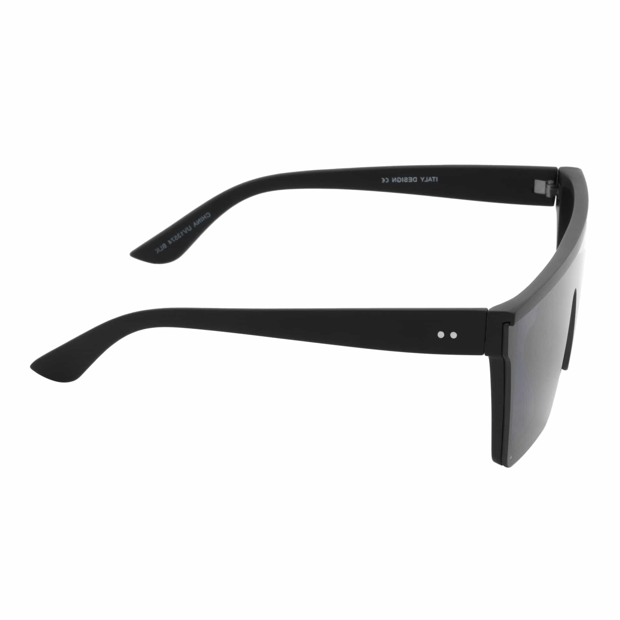 LAZER - Flat Top Rimless Rectangle Sunglasses Soft Matte Black Dark Smoke