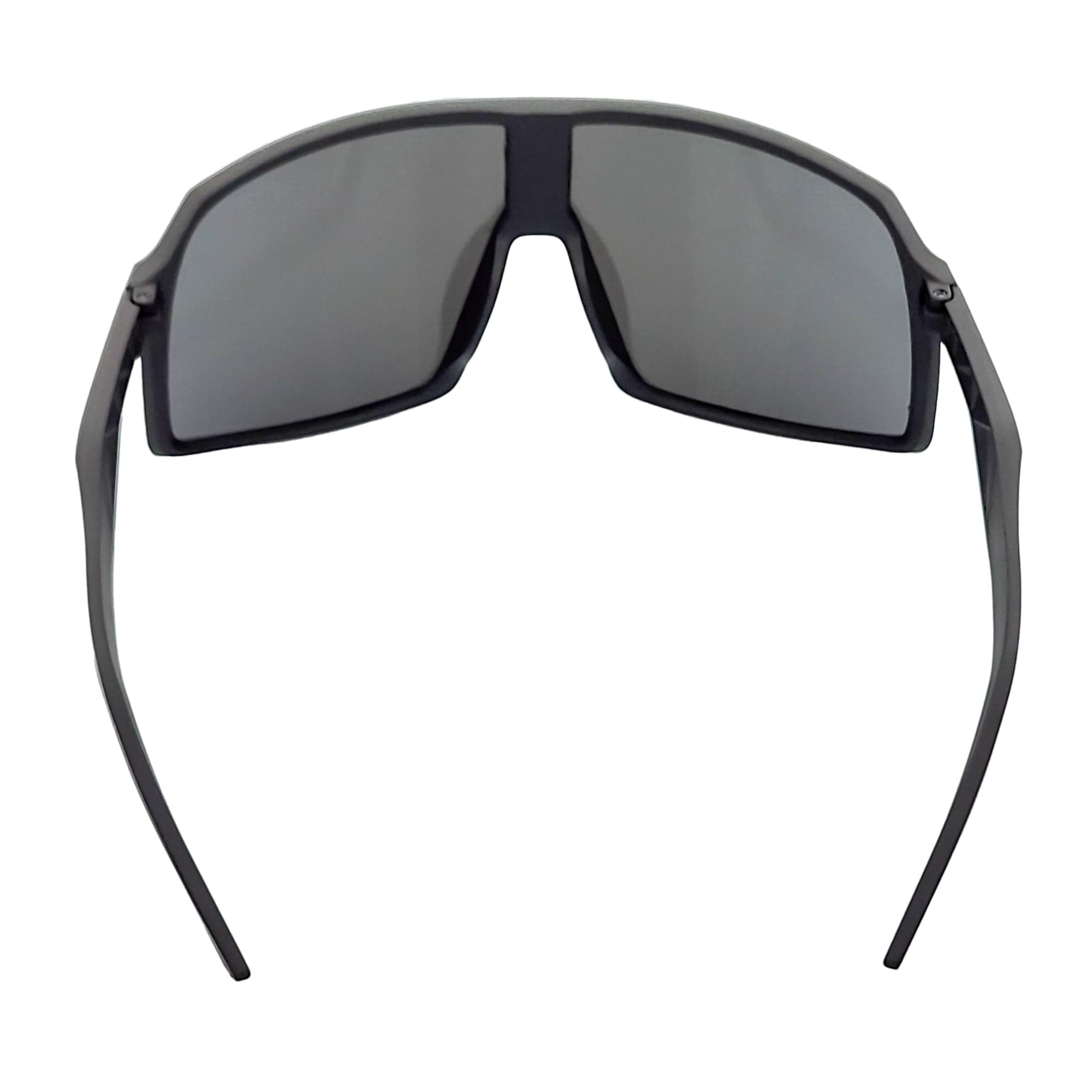 SENTRY - Large Shield Sunglasses Matte Black Blue Mirror