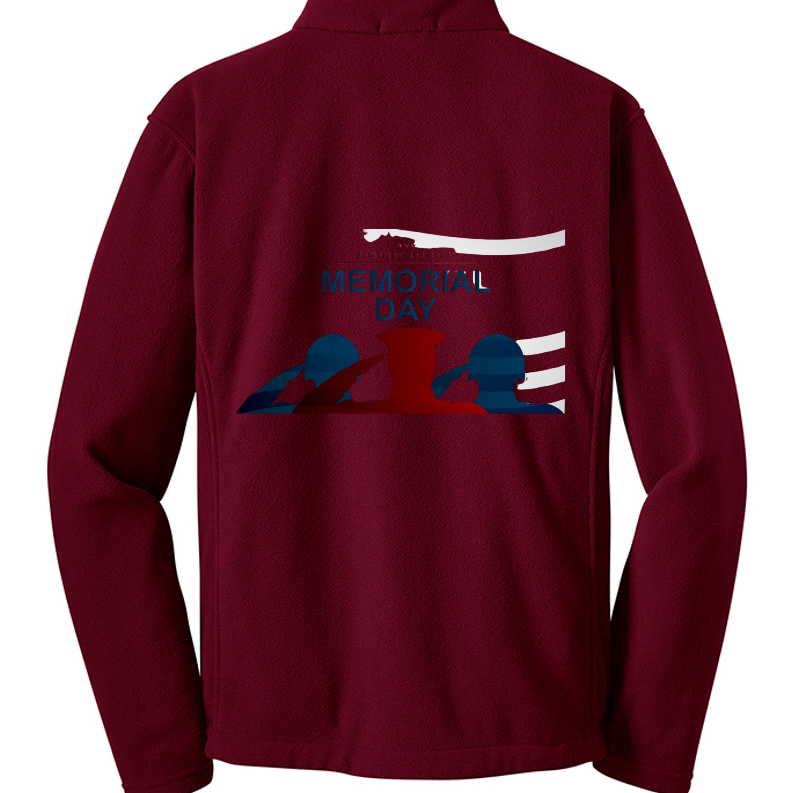 Memorial Day Fleece Jacket For Mens - Upper