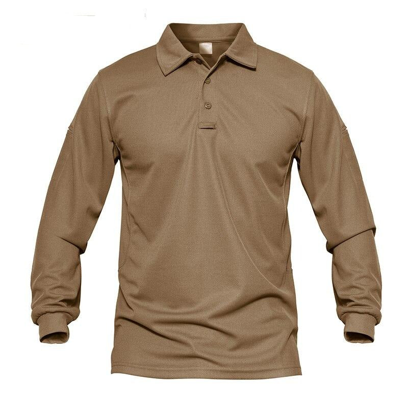 Men Tactical T-shirts Summer Quick Dry Performance Airsoft T-shirts Long Sleeve Lightweight Pique Jersey Golf T-shirts