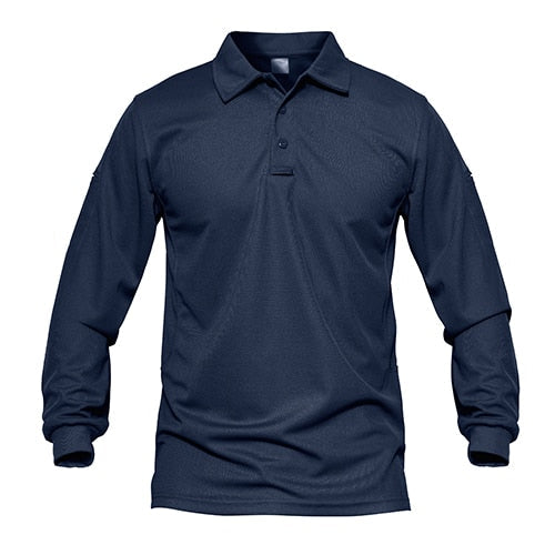 Men Tactical T-shirts Summer Quick Dry Performance Airsoft T-shirts Long Sleeve Lightweight Pique Jersey Golf T-shirts