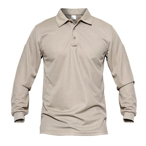 Men Tactical T-shirts Summer Quick Dry Performance Airsoft T-shirts Long Sleeve Lightweight Pique Jersey Golf T-shirts