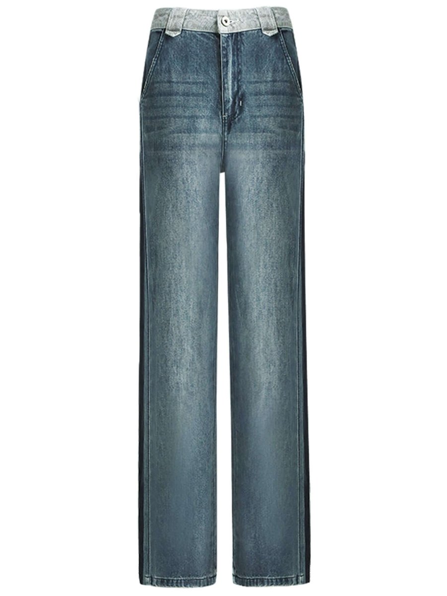 Washed Denim Flared Blue Jeans