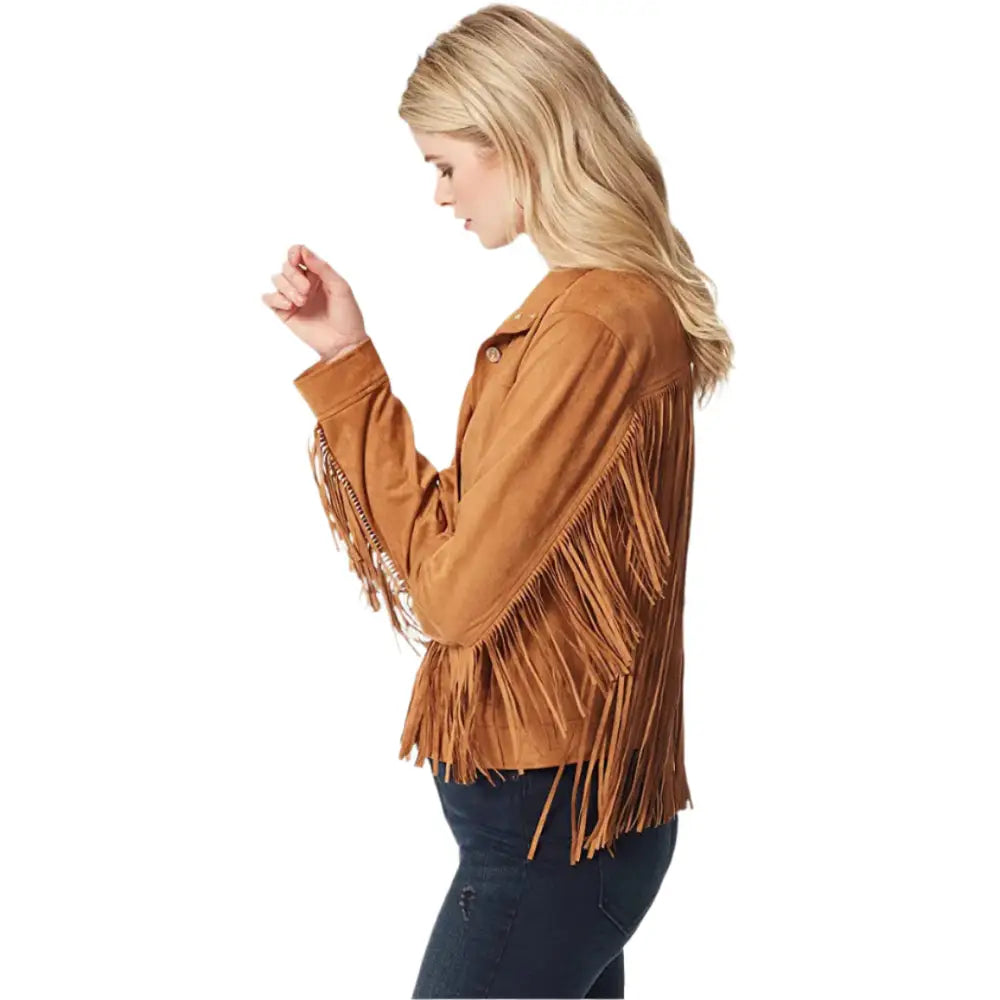 Women’s Brown Suede Fringe Jacket