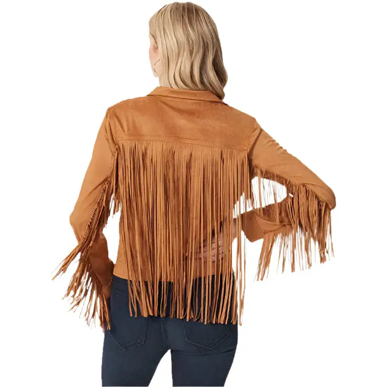 Women’s Brown Suede Fringe Jacket