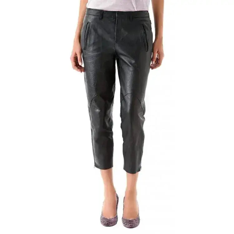 Women’s High Waisted Leather Capri Pants